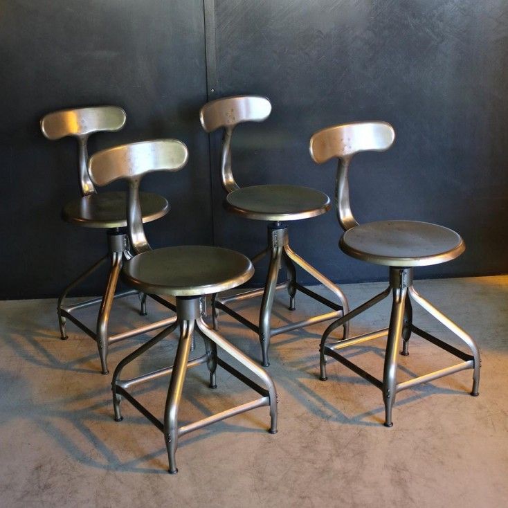 Chaises "Nicolle" pivotantes