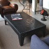 Industrial riveted metal coffee table