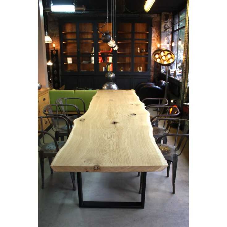 Custom naturalist dining table, brutal oak wood.