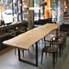 Custom naturalist dining table, brutal oak wood.