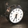 Vintage illuminated industrial "LEPAUTE" double sided clock circa 1950