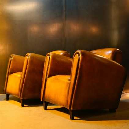 "Spitfire" leather club armchair