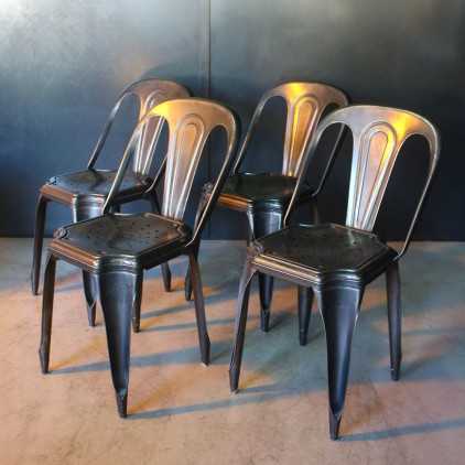 Antique industrial chair "Fibrocit" in metal 