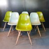 Chaises en fibre de verre Eames DSW