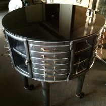 "Léon Martin" Girator round dentist furniture, french industrial cabinet.