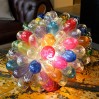 Lampe grappe en verre multicolore