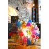 Lampe grappe en verre multicolore