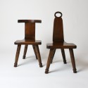 Pair of Brutalist chairs William Fetner, USA, 1960
