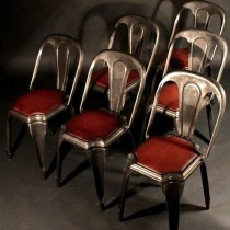 Vintage set of original 6 belgian "Fibrocit" chairs, circa 1940