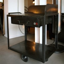 Vintage industrial metal trolley