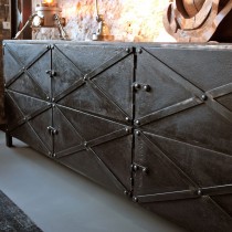 Custom industrial old metal sideboard