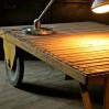 Industrial wood and metal coffee table trolley