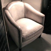 Small "Bridge" leather armchair